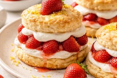 Thumbnail for Easy Homemade Strawberry Shortcake with Yogurt Cream