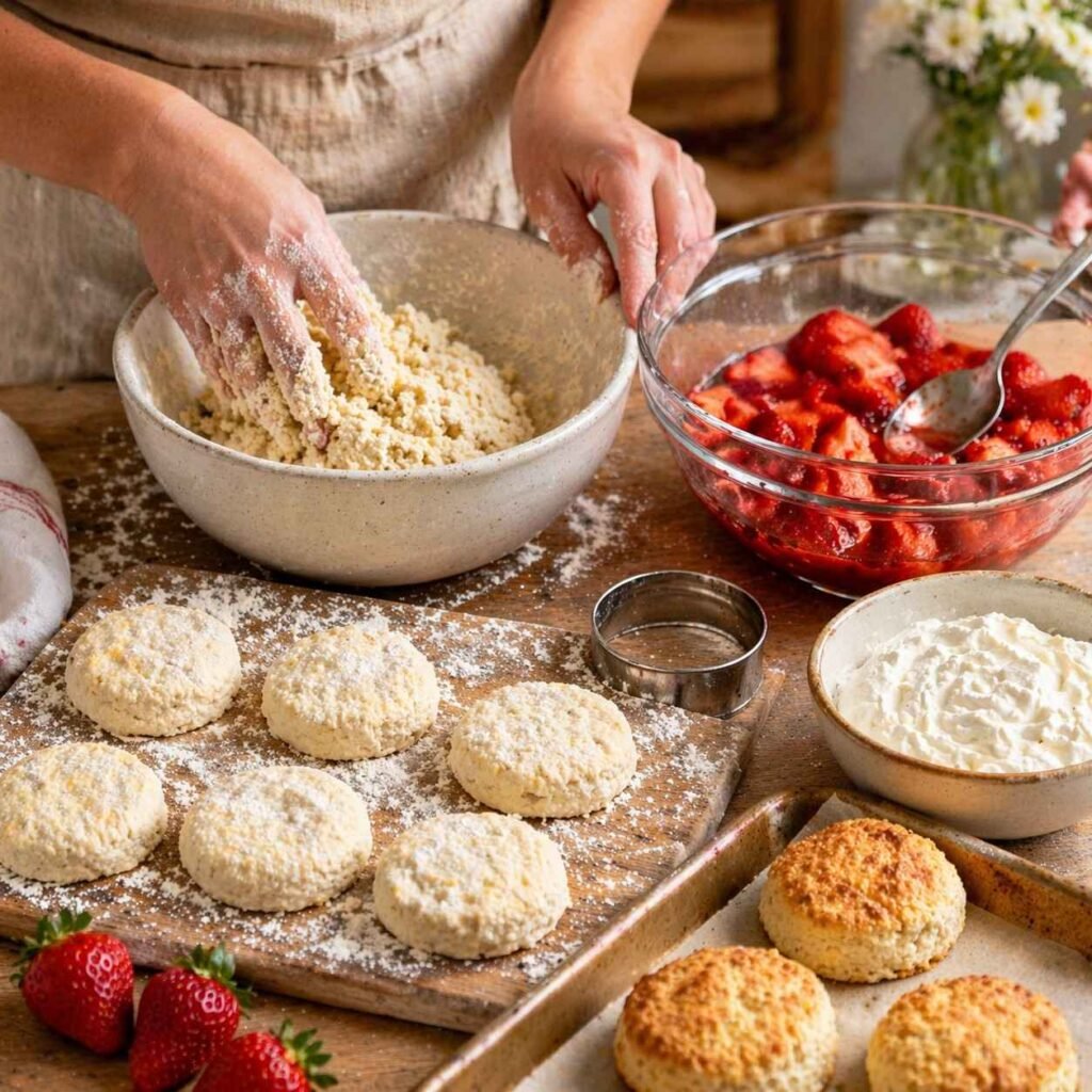 Strawberry Shortcake  preparation