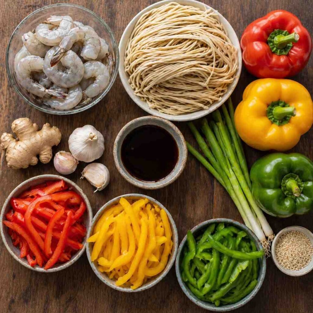 Teriyaki Shrimp Noodles ingredients