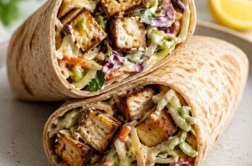 Tofu Coleslaw Wraps