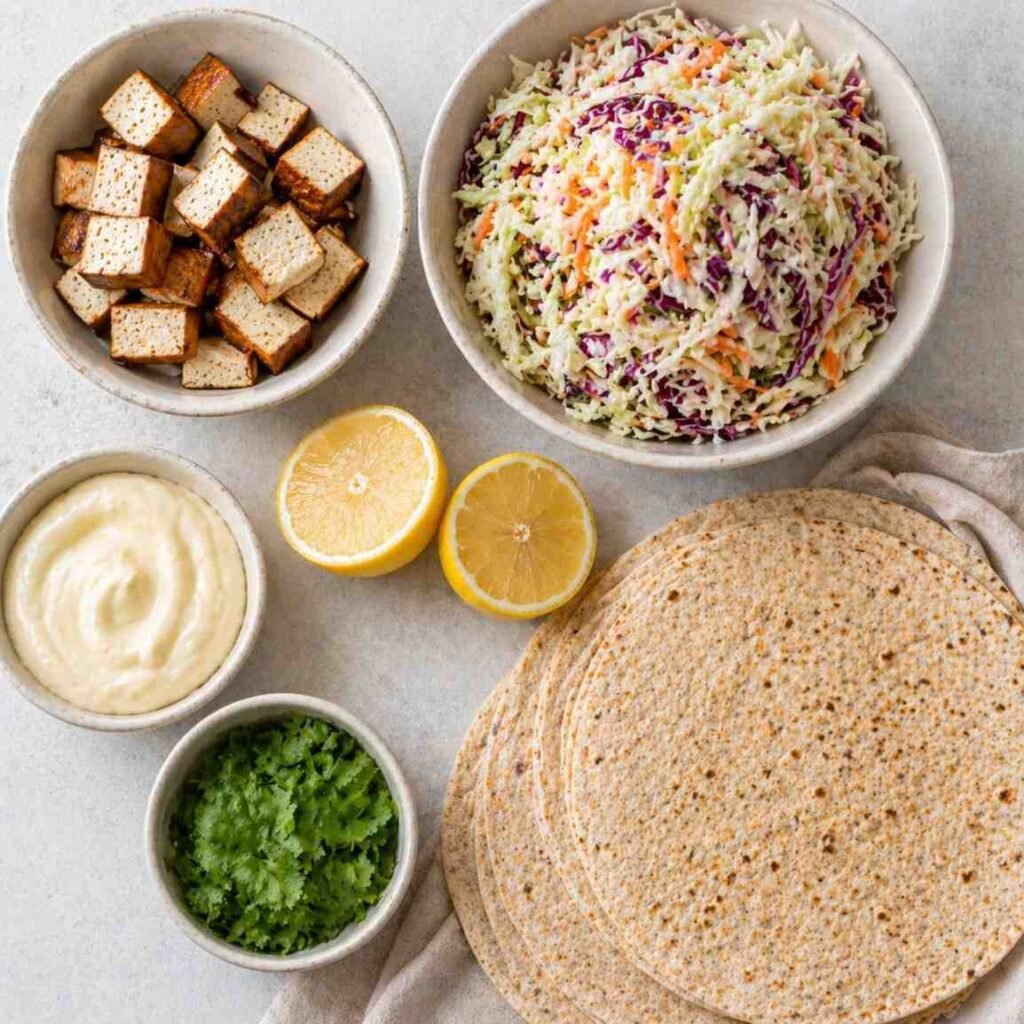 Tofu Coleslaw Wraps ingredients