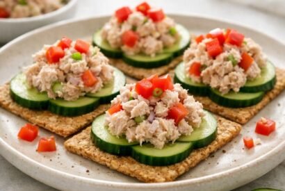 Thumbnail for Healthy Tuna Salad on Crackers (5-Minute Recipe)