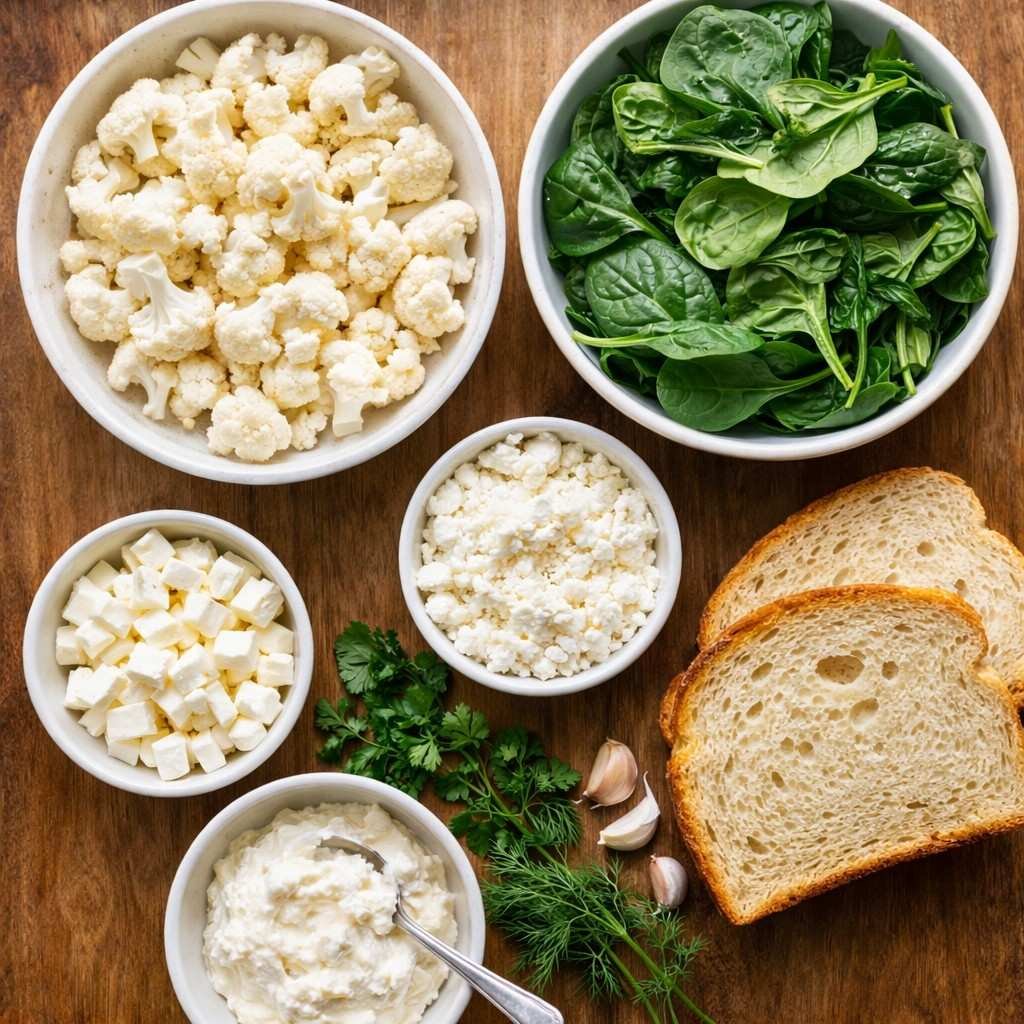 cauliflower Spanakopita melt ingredients