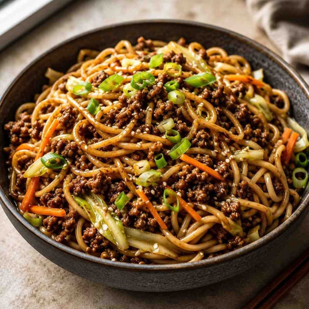 Asian Ground Beef Noodles