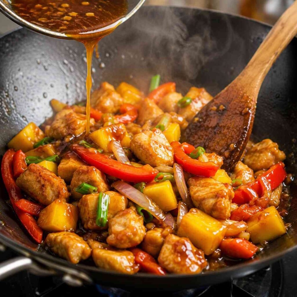 Asian Mango Chicken Stir Fry prep