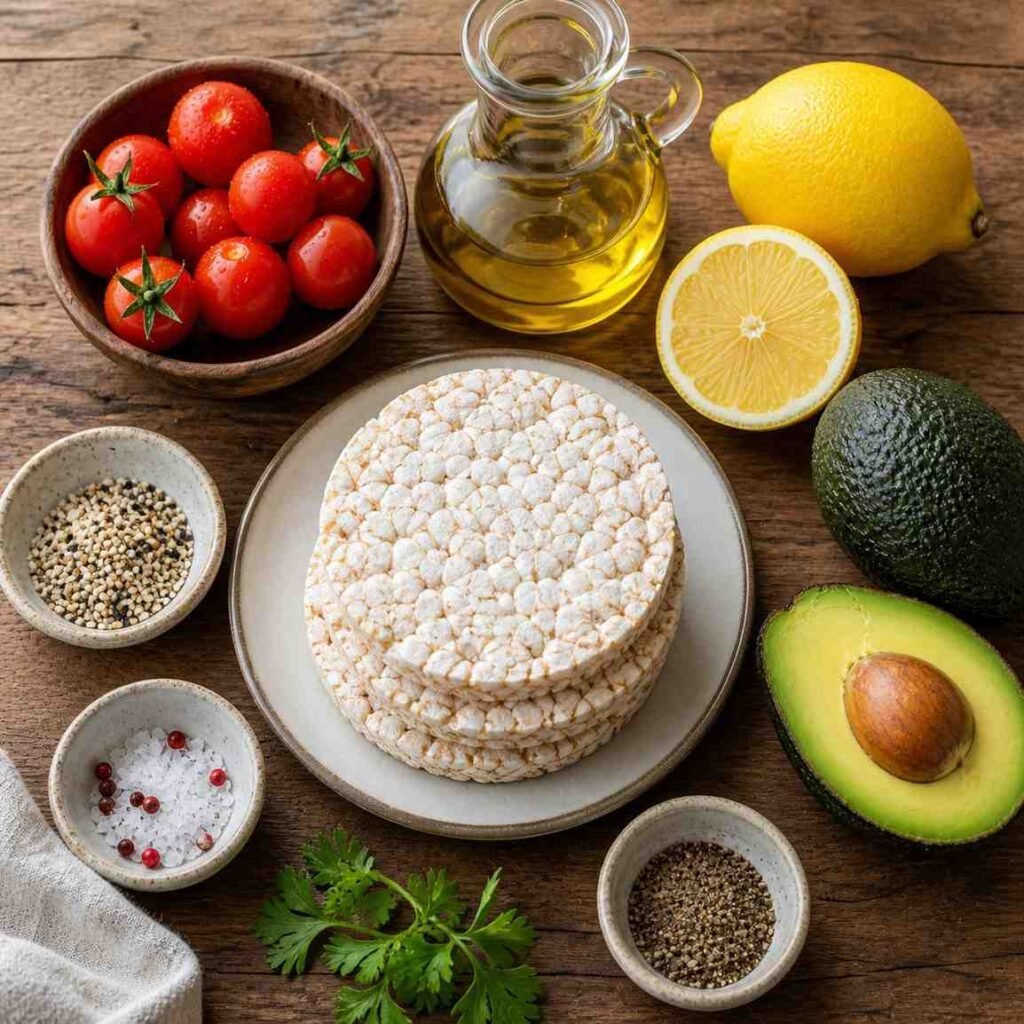Avocado Rice Cake Toast ingredients