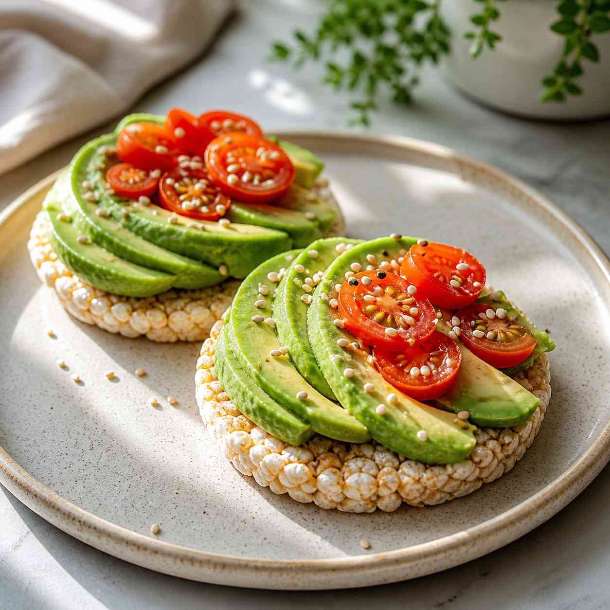 Avocado Rice Cake Toast