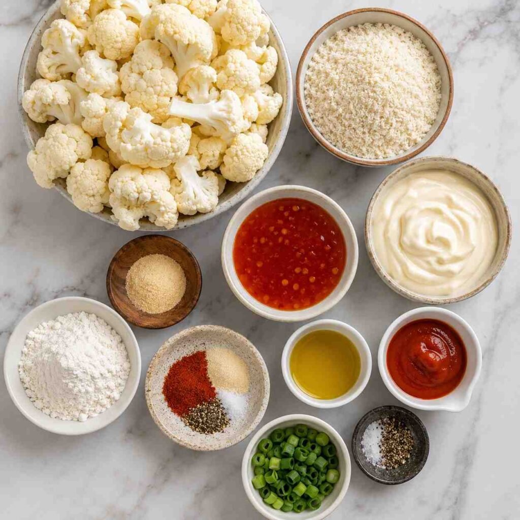 Bang Bang Cauliflower ingredients