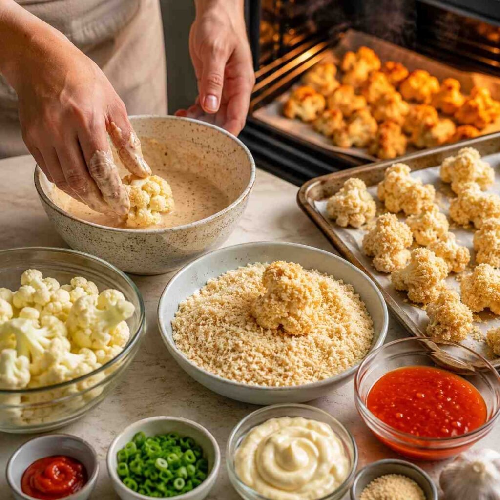 Bang Bang Cauliflower prep