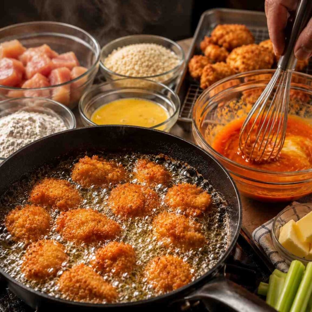 Buffalo Chicken Nuggets prep