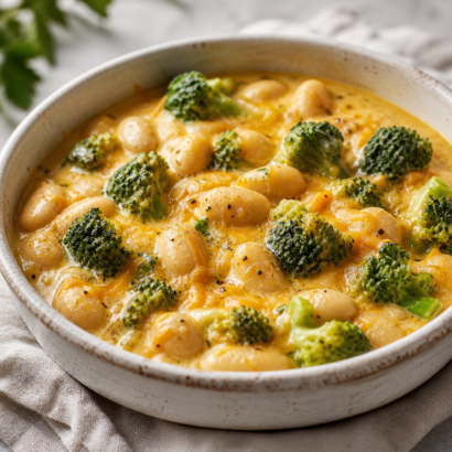 Creamy Broccoli Cheddar Butter Beans