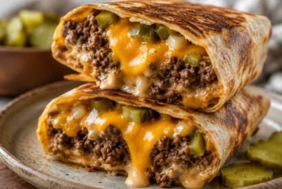 Thumbnail for Golden Crispy Cheeseburger Wraps Made in the Air Fryer