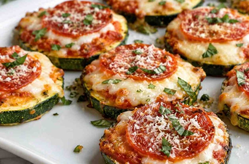 Cheesy Zucchini Pizza Bites