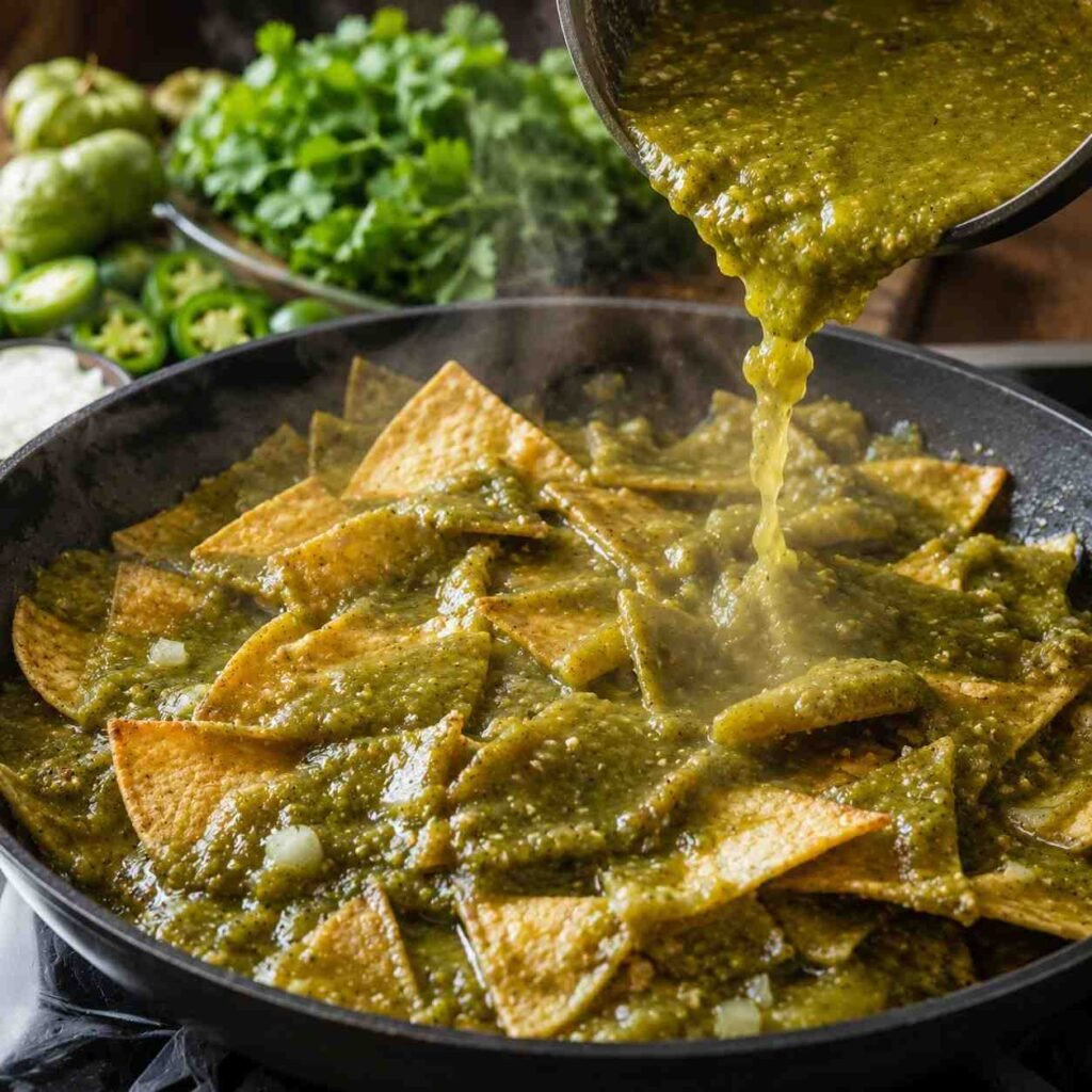 Chilaquiles Verdes prep