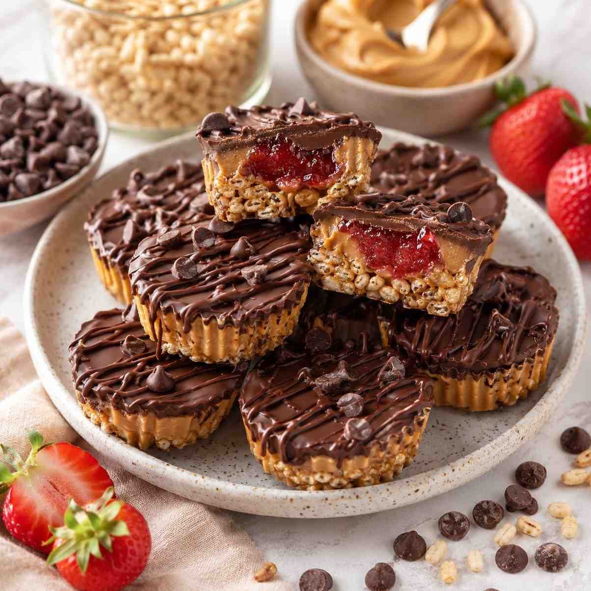 No-Bake Chocolate Peanut Butter Crunch Cups