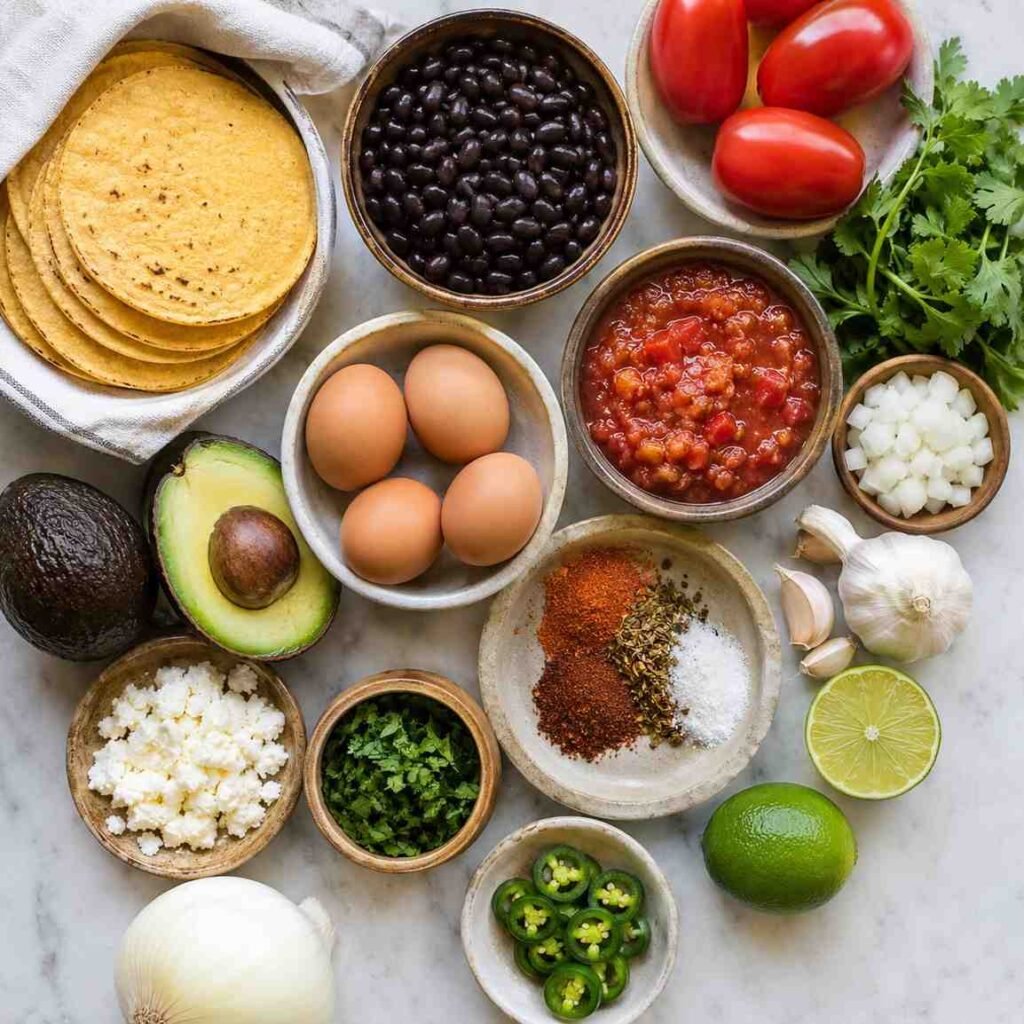 Classic Huevos Rancheros ingredients