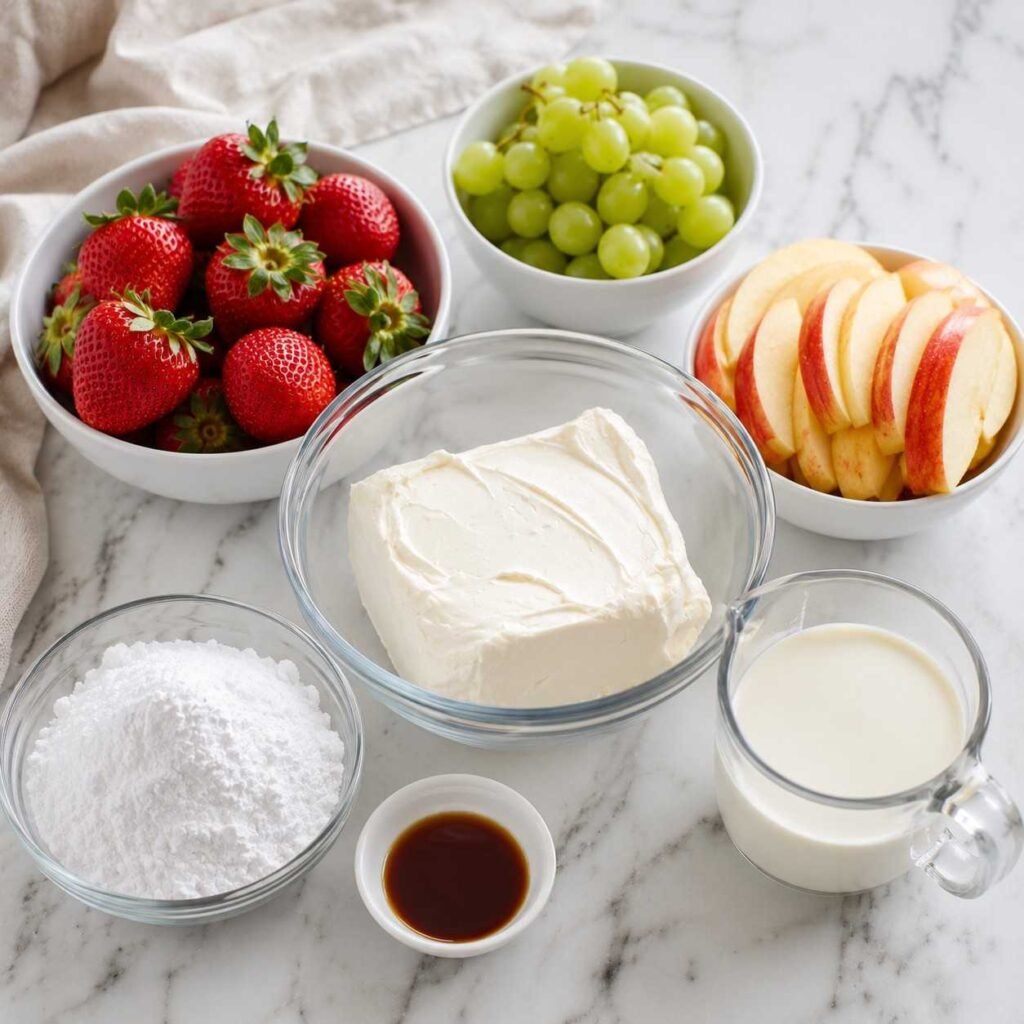Cream Cheese Fruit Dip ingredients