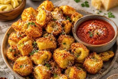 Thumbnail for Crispy Baked Tortellini Bites with Marinara Dip