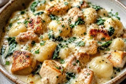 Thumbnail for Creamy Garlic Asiago Chicken Gnocchi Bake