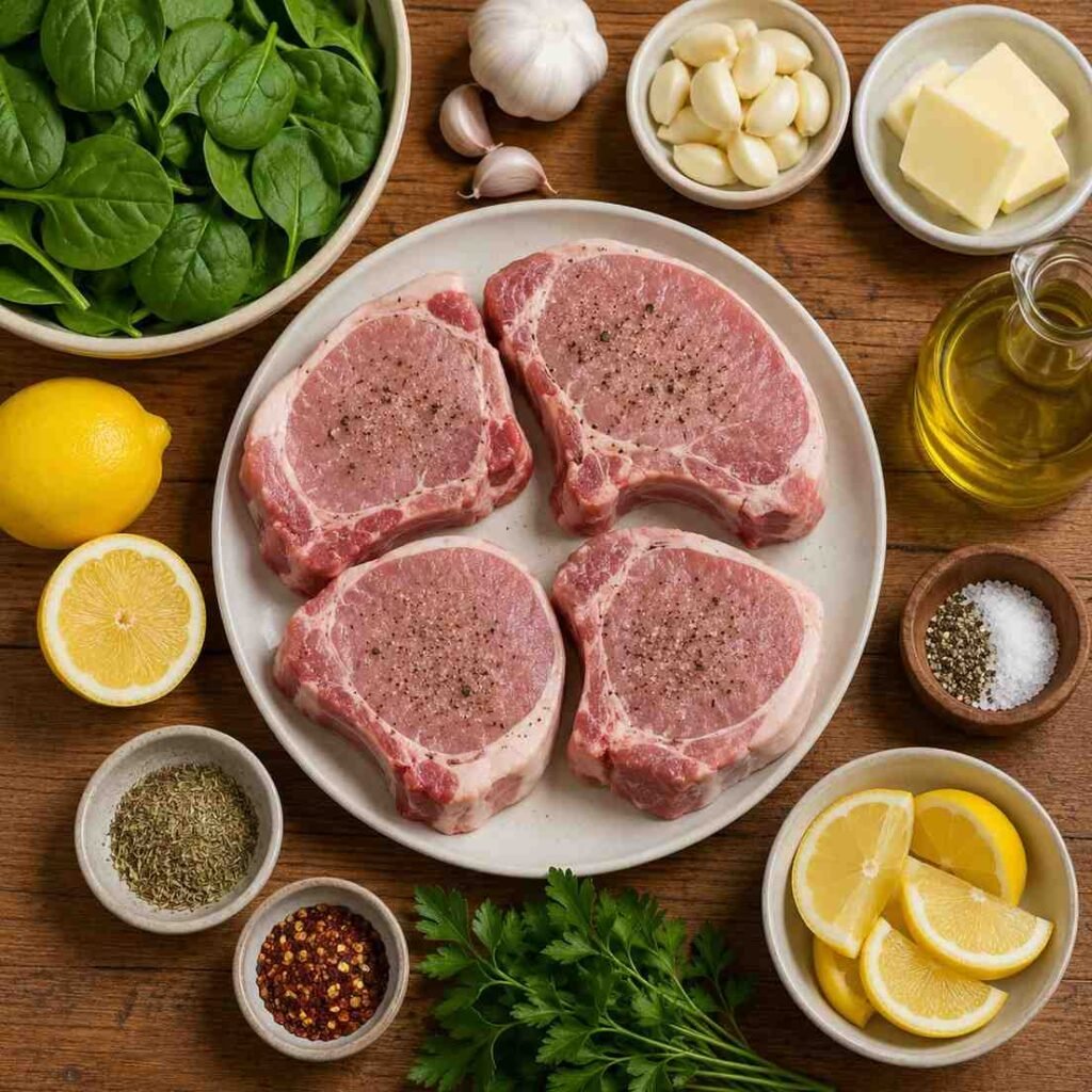 Garlic Butter Pork Chops with Lemon Spinach ingredient