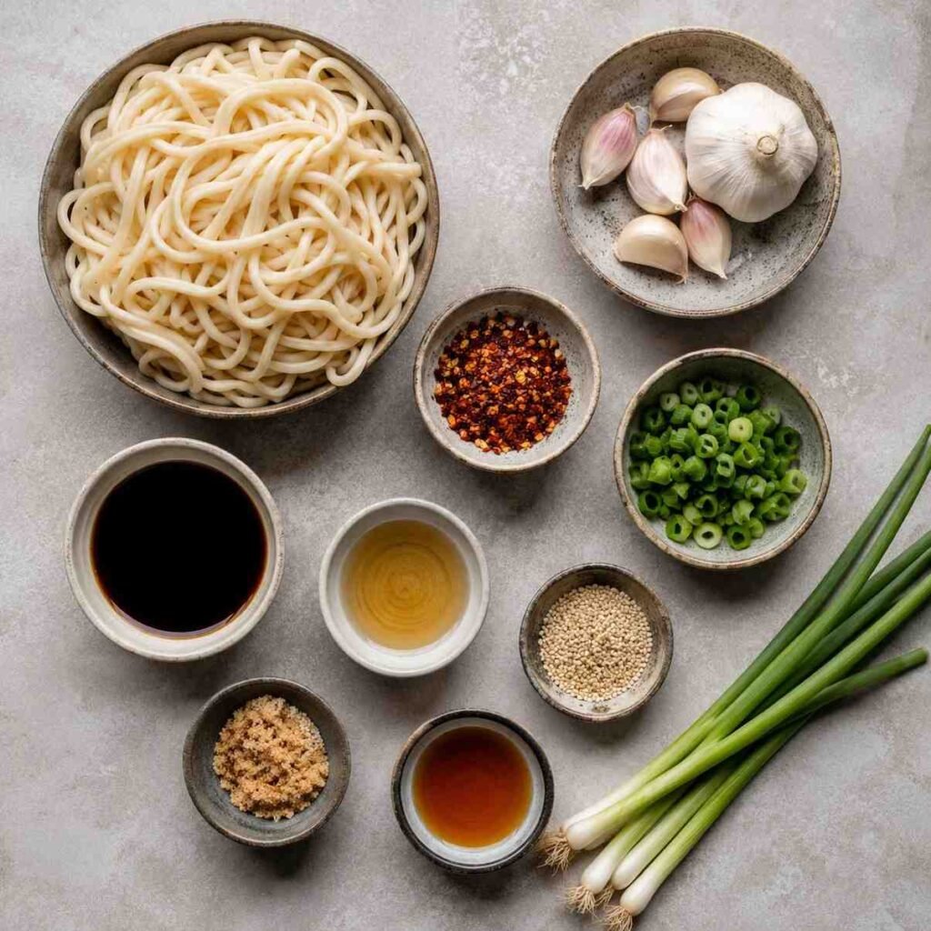 Garlic Chili Oil Noodles ingredients