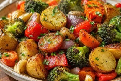 Thumbnail for Crispy Garlic Herb Roasted Potatoes and Vegetables
