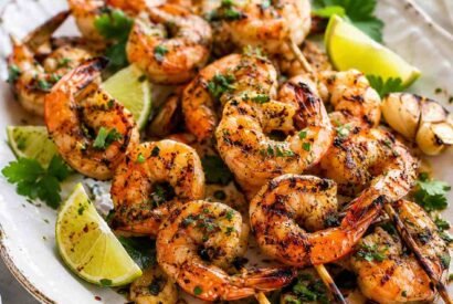 Thumbnail for Garlic Lime Grilled Shrimp Skewers