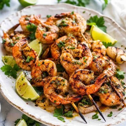 Garlic Lime Grilled Shrimp Skewers