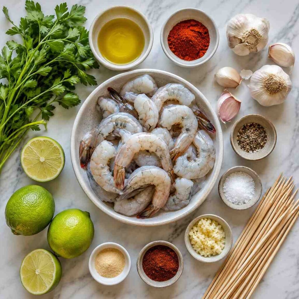Garlic Lime Grilled Shrimp Skewers ingredients