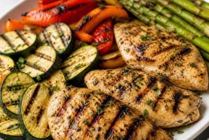 Thumbnail for Juicy Garlic Herb Grilled Chicken and Veggies Dinner