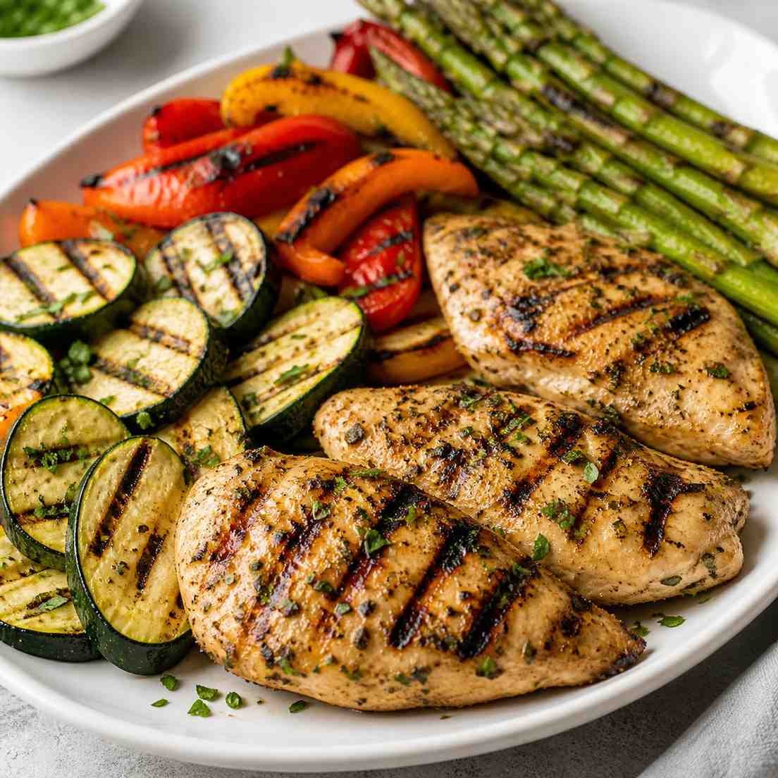Grilled Garlic Herb Chicken and Veggies