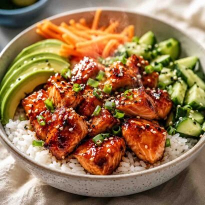 Honey Glazed Salmon Bowls