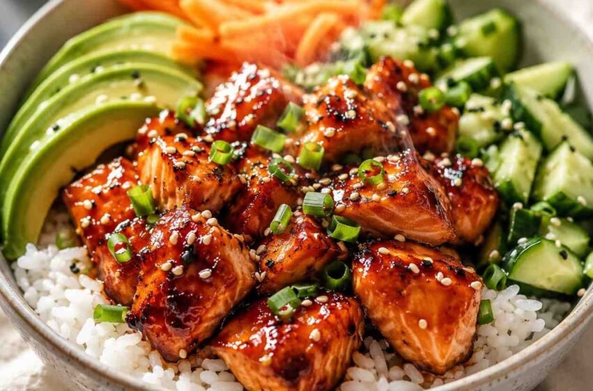 Honey Glazed Salmon Bowls