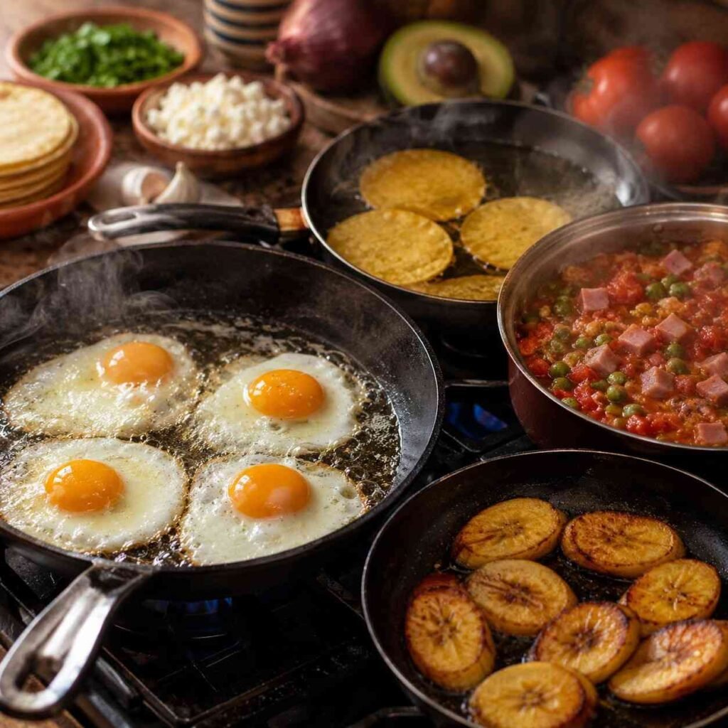 Huevos Motuleños prep