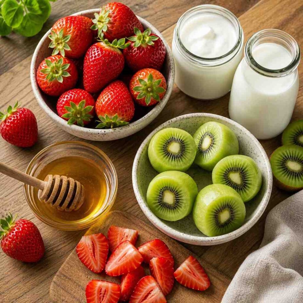 Kiwi Strawberry Smoothie ingredients