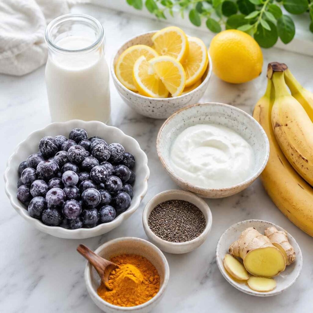 Lemon Blueberry Smoothie ingredients