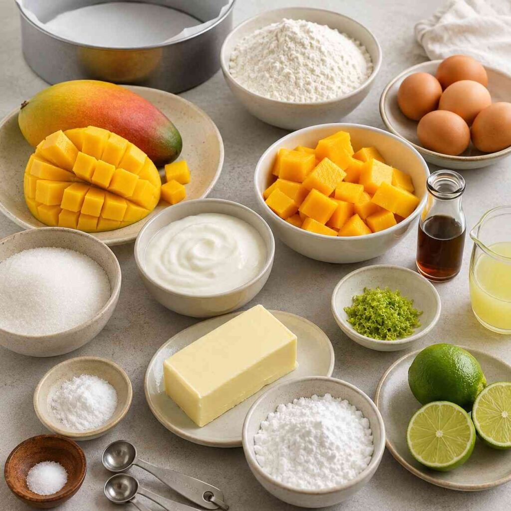 Mango Lime Cake ingredients