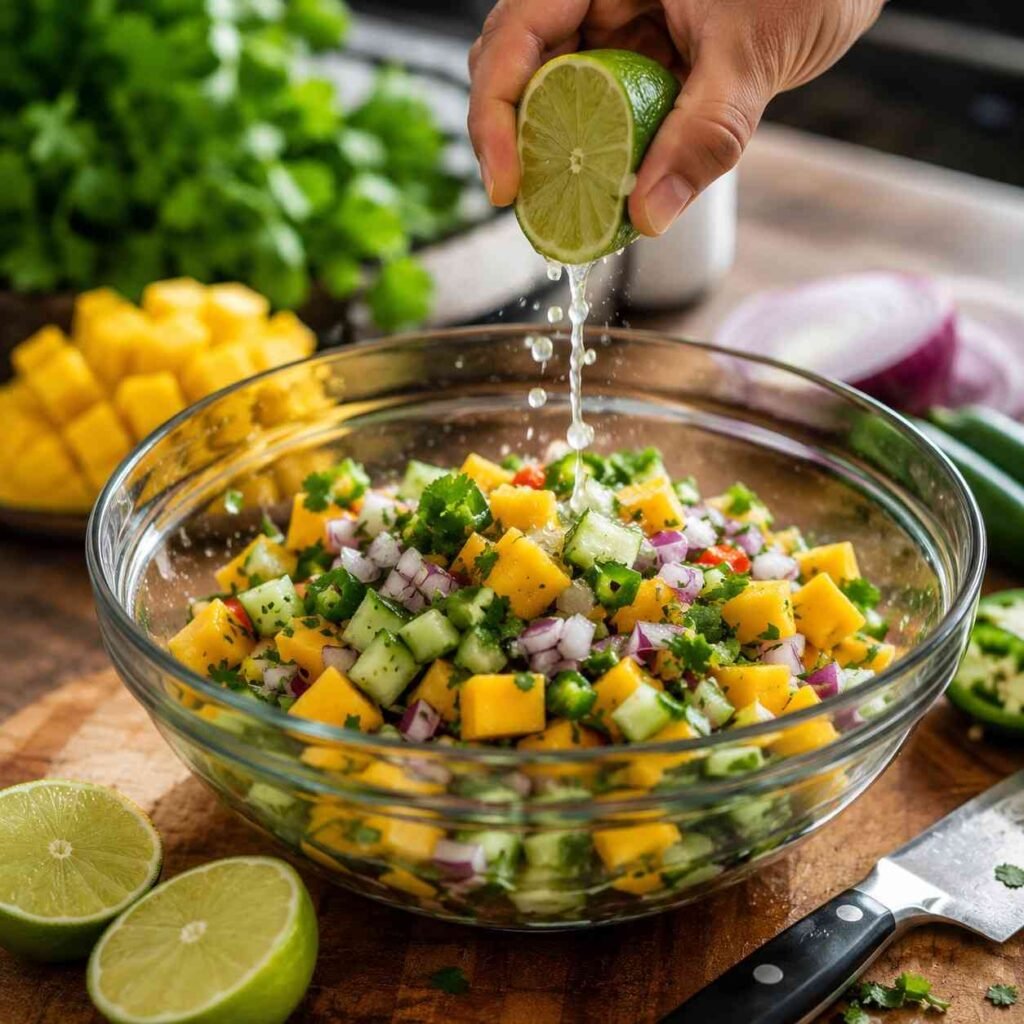 Mango Salsa prep
