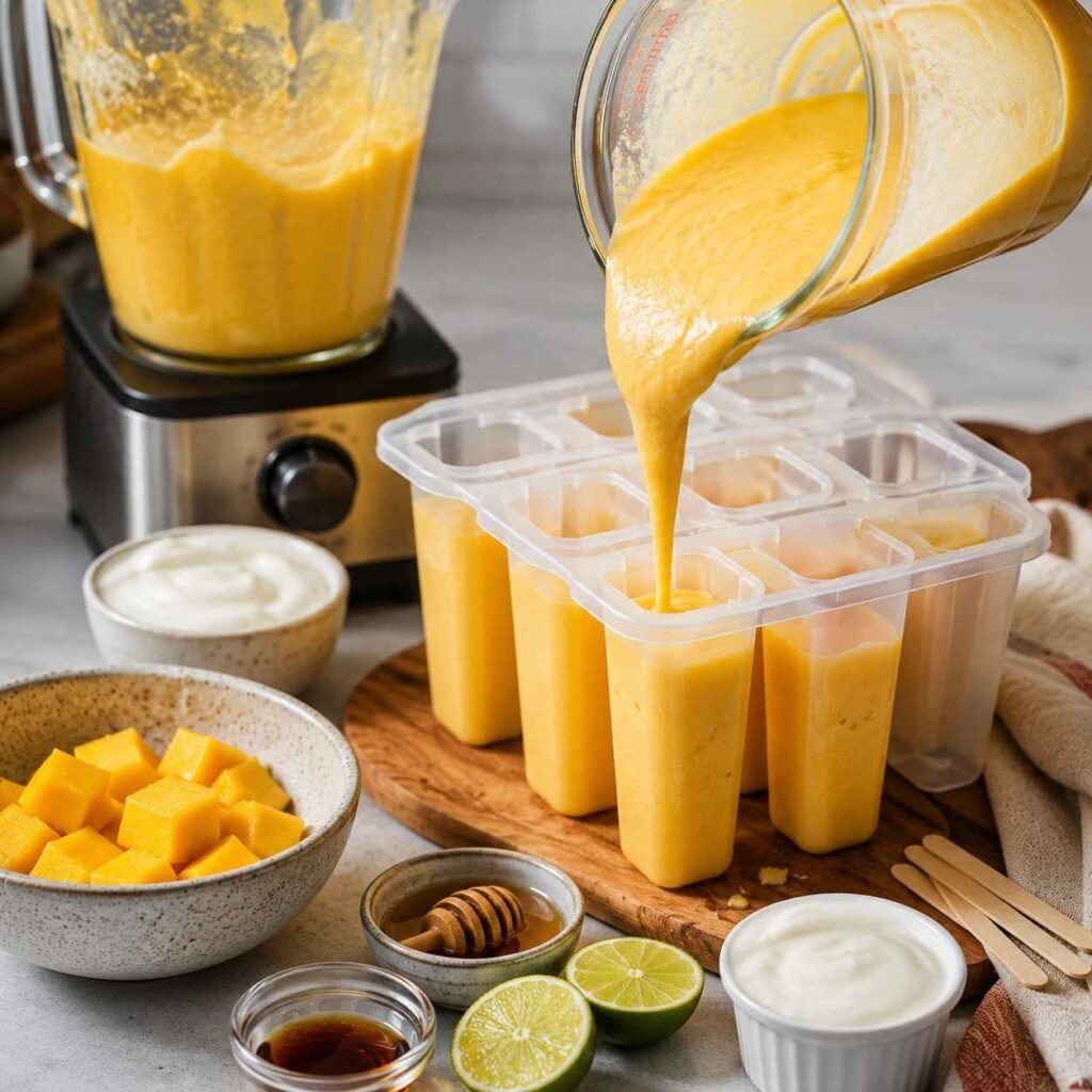 Mango Yogurt Popsicle prep