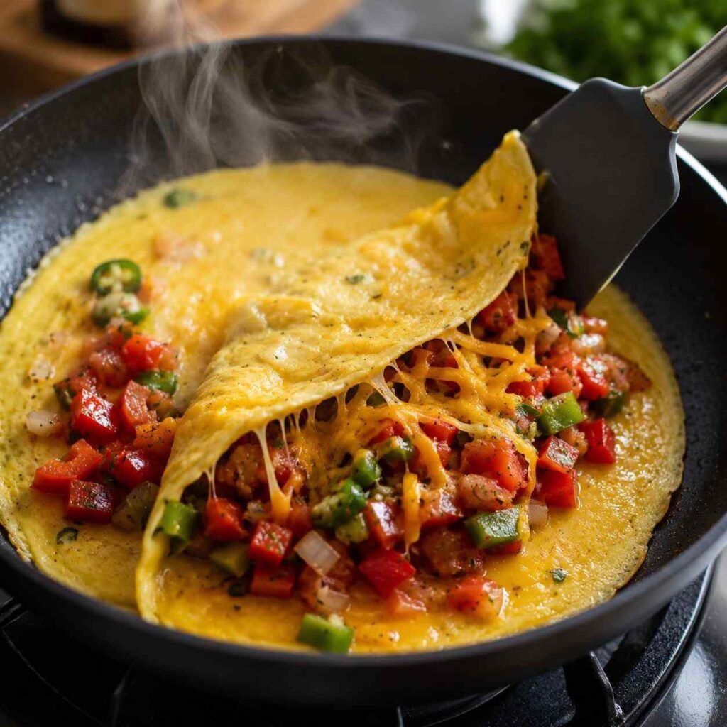 Mexican Breakfast Omelette prep