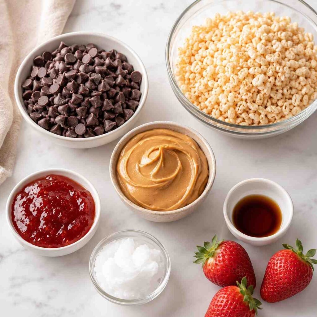 No-Bake Chocolate Peanut Butter Crunch Cups ingredients