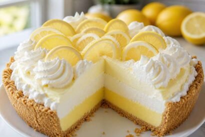 Thumbnail for No-Bake Triple Layer Lemon Pudding Pie (Creamy & Easy Dessert)