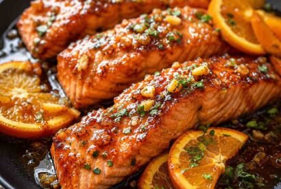 Thumbnail for Sticky Honey Citrus Salmon with Garlic Sauce