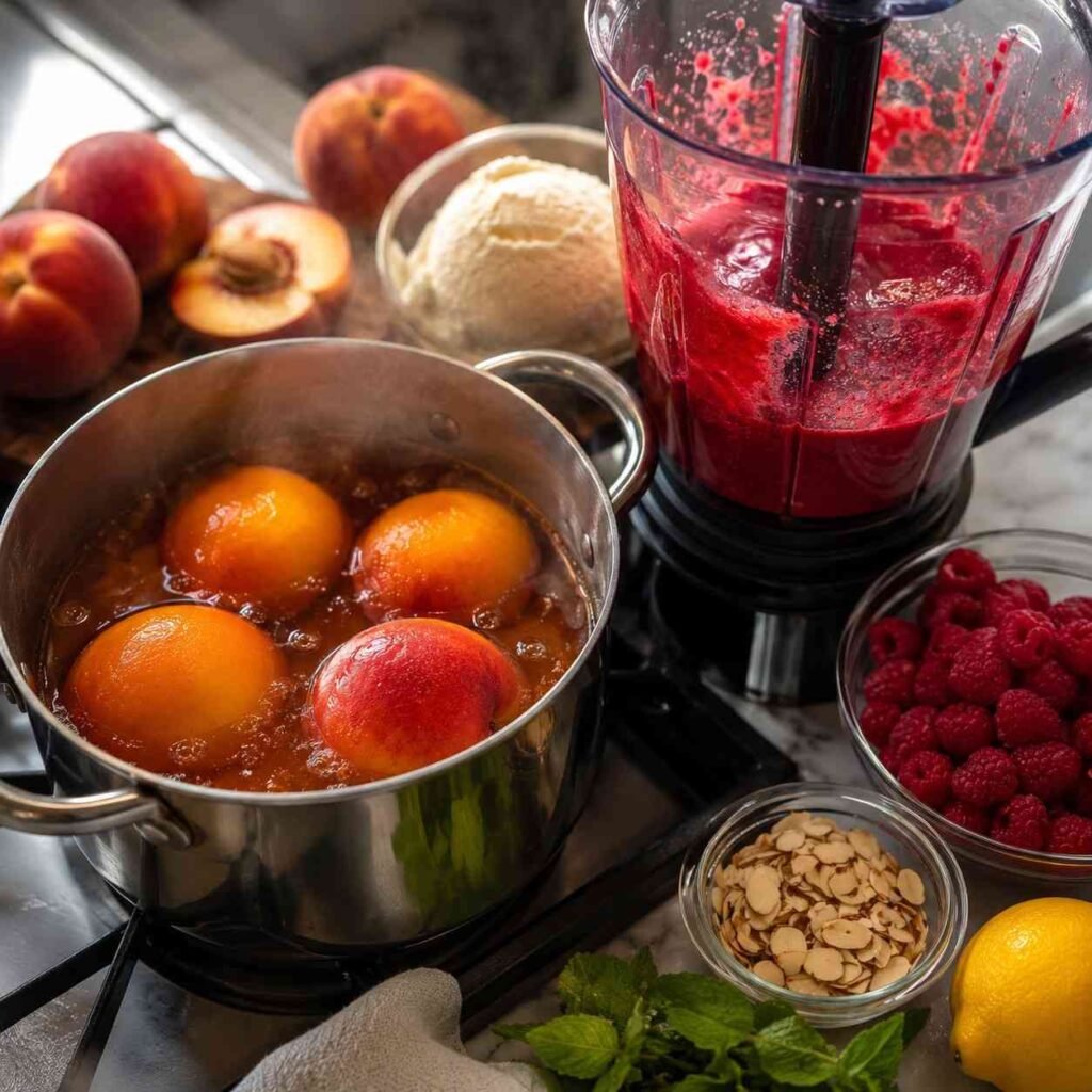 Peach Melba prep