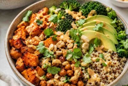 Thumbnail for Spicy Peanut Sweet Potato Buddha Bowls