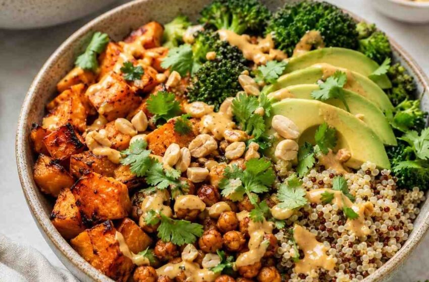 Peanut Sweet Potato Buddha Bowls