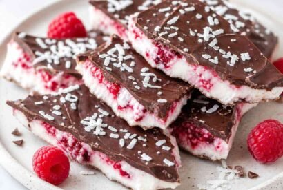Thumbnail for Raspberry Chocolate Coconut Yogurt Bark (Easy Frozen Snack)