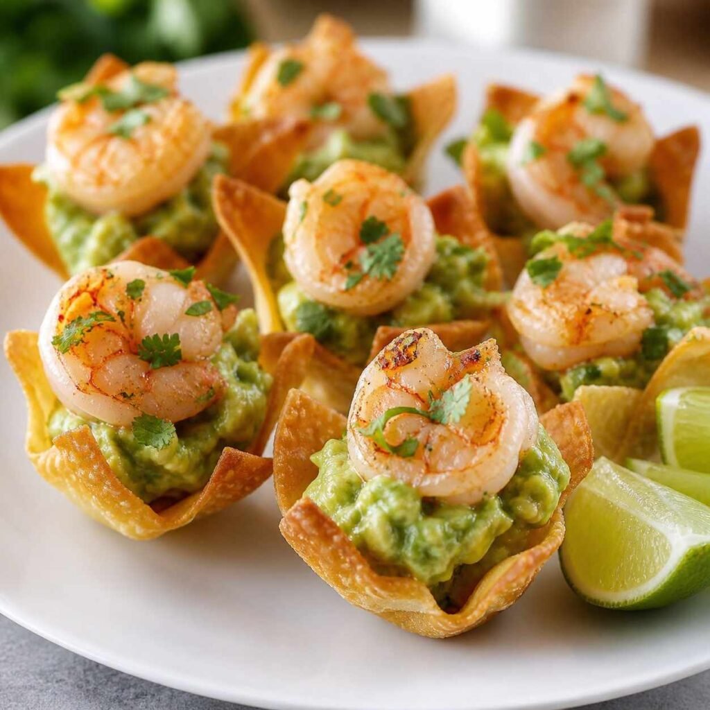 Shrimp Avocado Wonton Cups