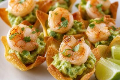 Thumbnail for Crispy Shrimp Avocado Wonton Cups Appetizer
