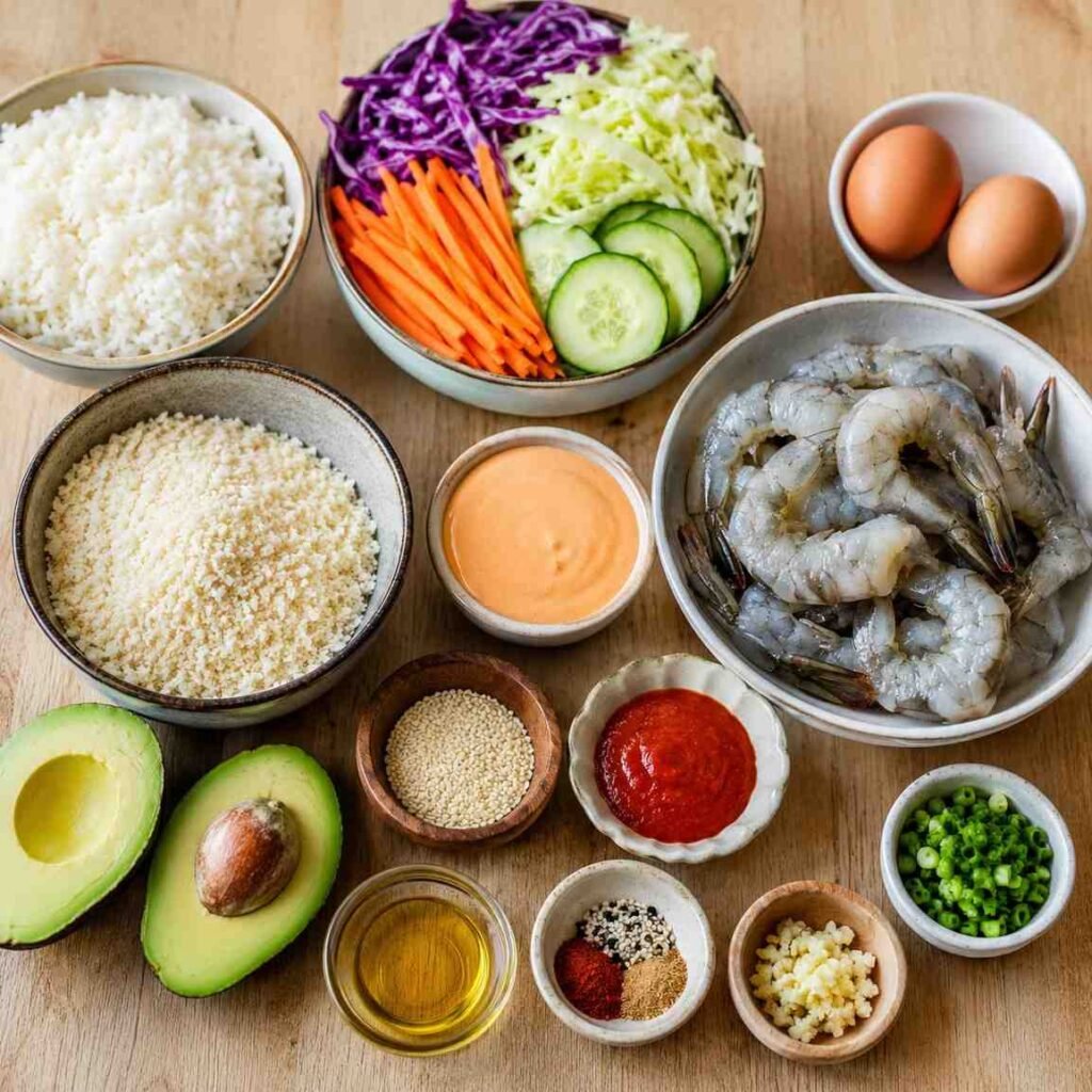 Shrimp Rice Bowl ingredients
